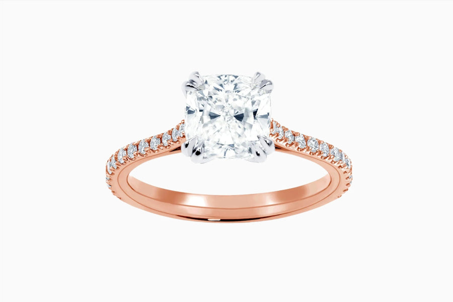 Tapered Pave Solitaire Engagement Ring