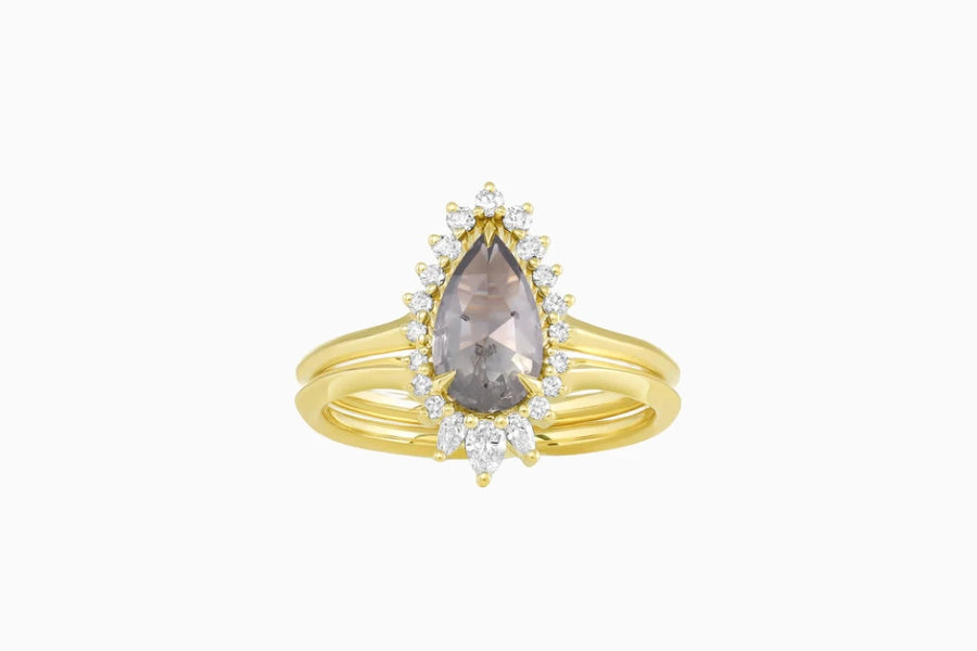 1.14ct Fancy Gray Pear Shape Diamond Ring