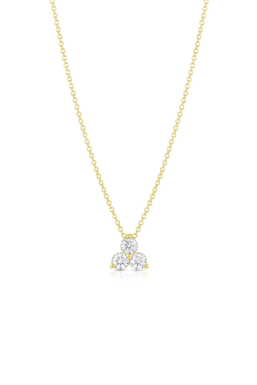 Large 3-Leaf Clover Lab Grown Diamond Necklace-Honey Jewelry Co-Honey Jewelry Co
