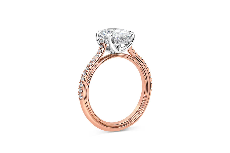 Pave Engagement Ring in Rose Gold