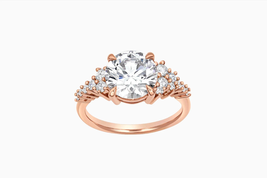 Asymmetrical Engagement Ring | Rose Gold
