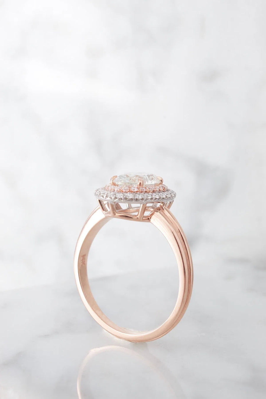 1.03ct Double Halo Diamond Ring-Honey Jewelry Co-Honey Jewelry Co