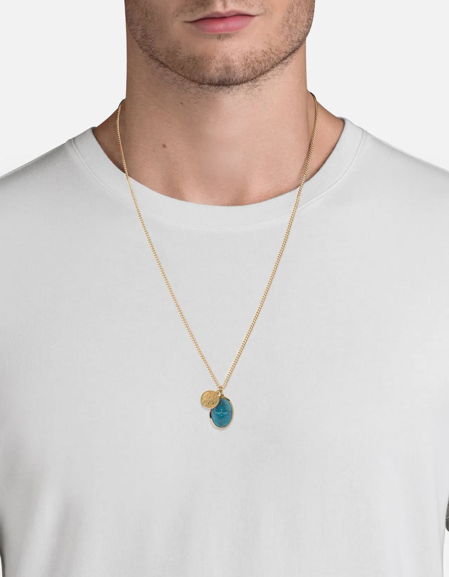 Mini Dove Pendant Necklace w/Enamel, Gold Vermeil