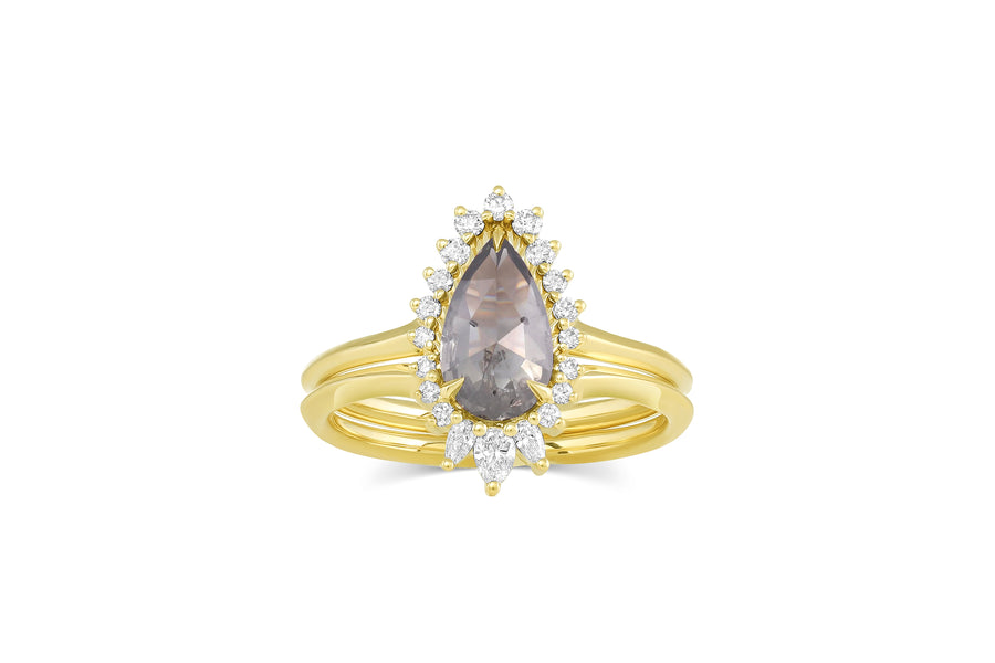 1.14ct Fancy Gray Pear Shape Diamond Ring