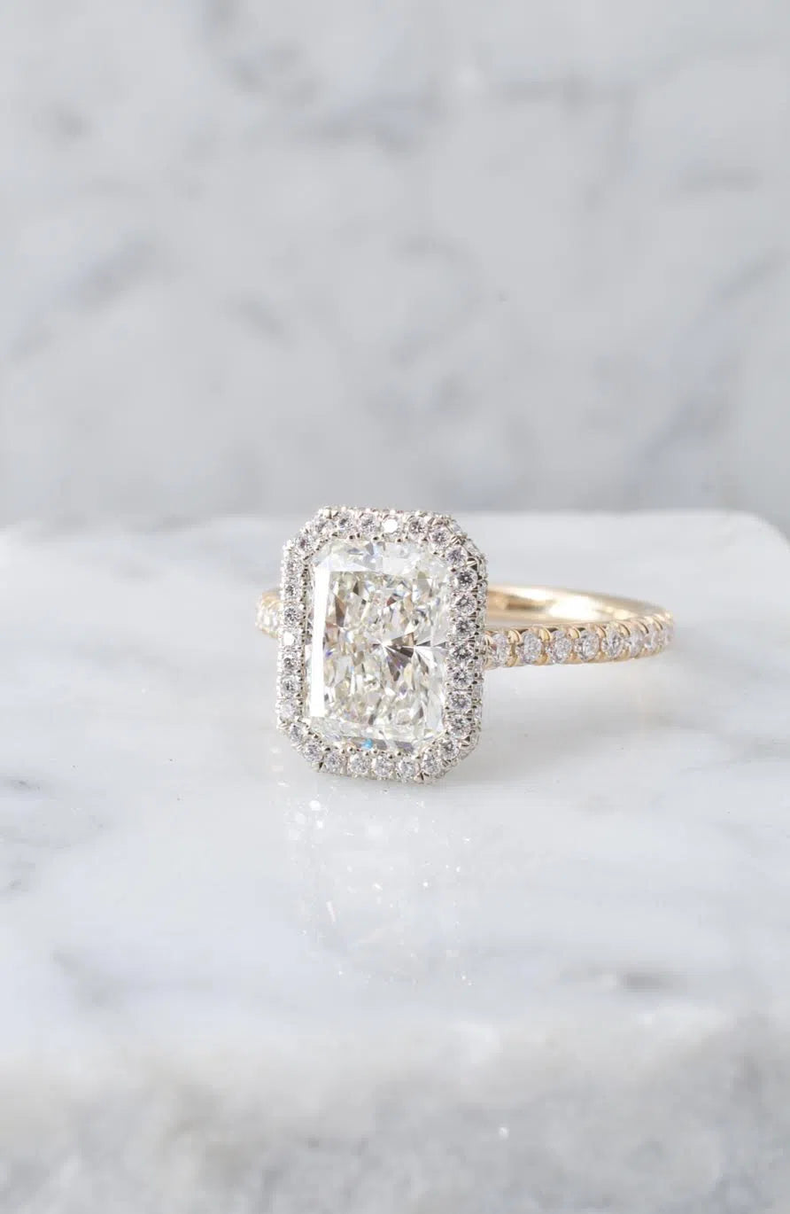 Sophia | Radiant Double Halo Engagement Ring-Honey Jewelry Co-Honey Jewelry Co