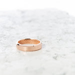 Men's Gold Wedding Band - Beveled Edge & Inner Honeycomb Pattern