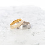 Men's Yellow & White Gold Half Round Wedding Bands - 6.5mm