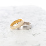 Men's Yellow & White Gold Half Round Wedding Bands - 6.5mm