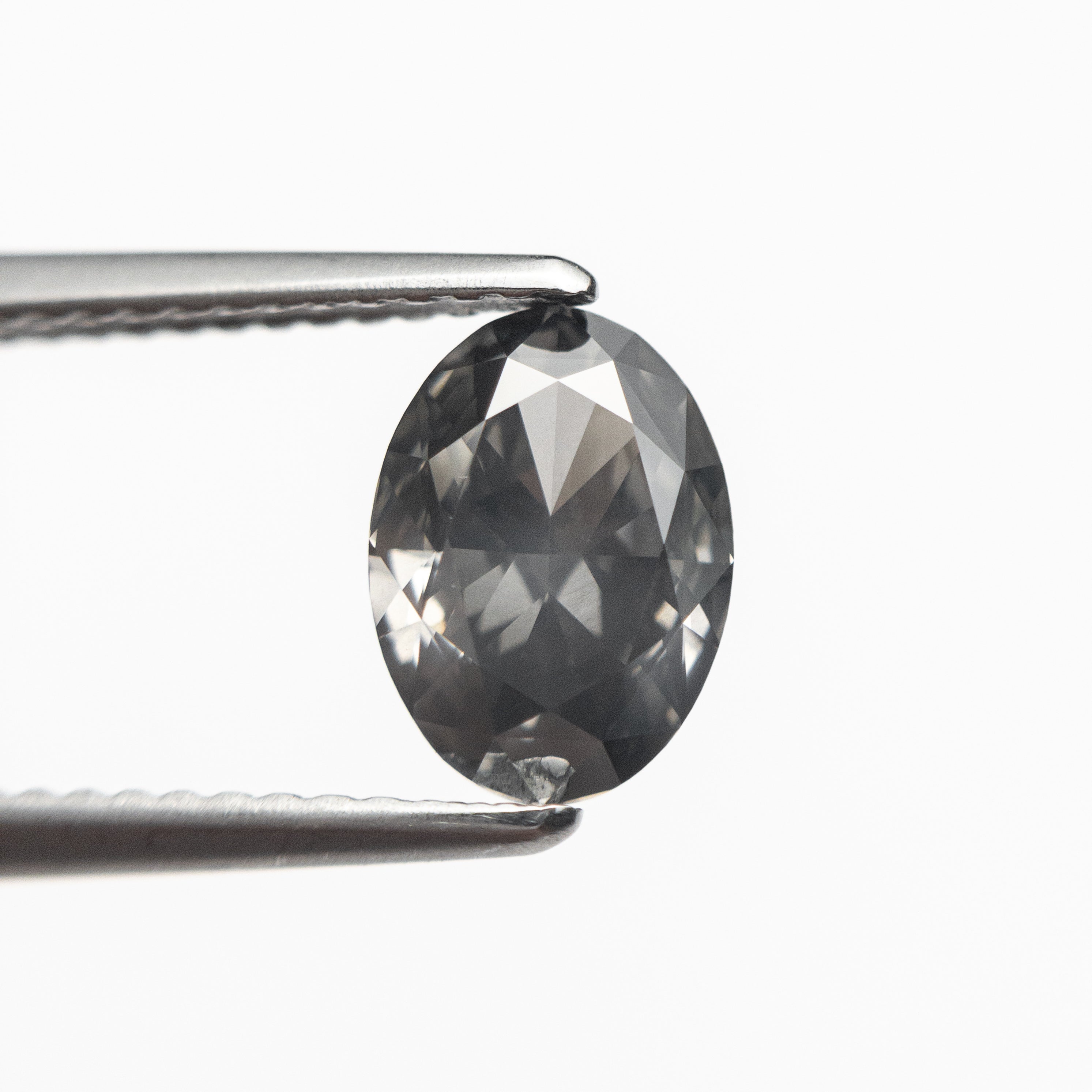 1.55ct 8.56x6.22x3.78mm GIA I1 Fancy Dark Grey Oval Brilliant 19266-01