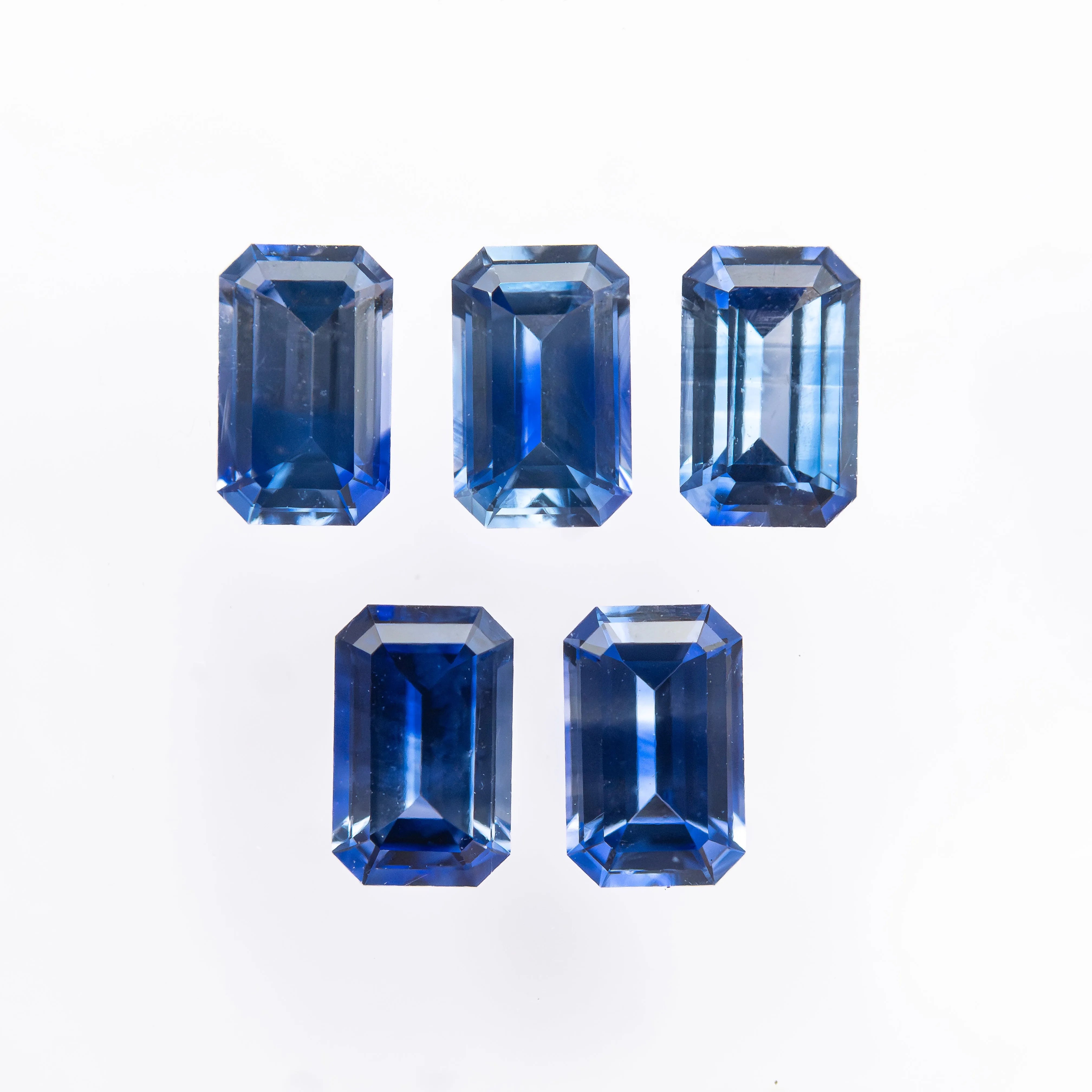 2.25cttw 5pc 5.5x3.5mm Cut Corner Rectangle Step Cut Sapphires 27722-01