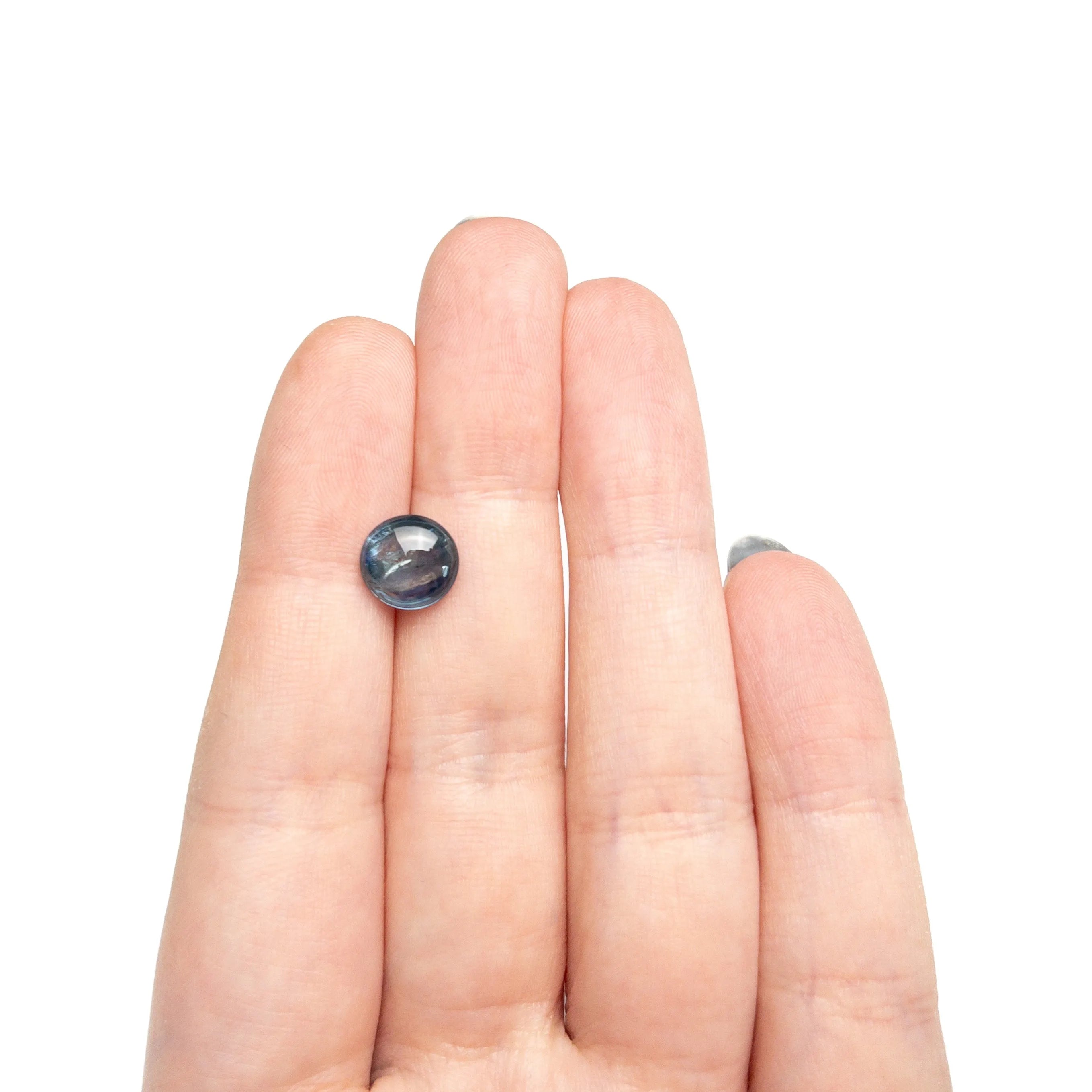 3.97ct 8.88x8.88x5.07mm Round Cabochon Double Cut Sapphire 27739-01