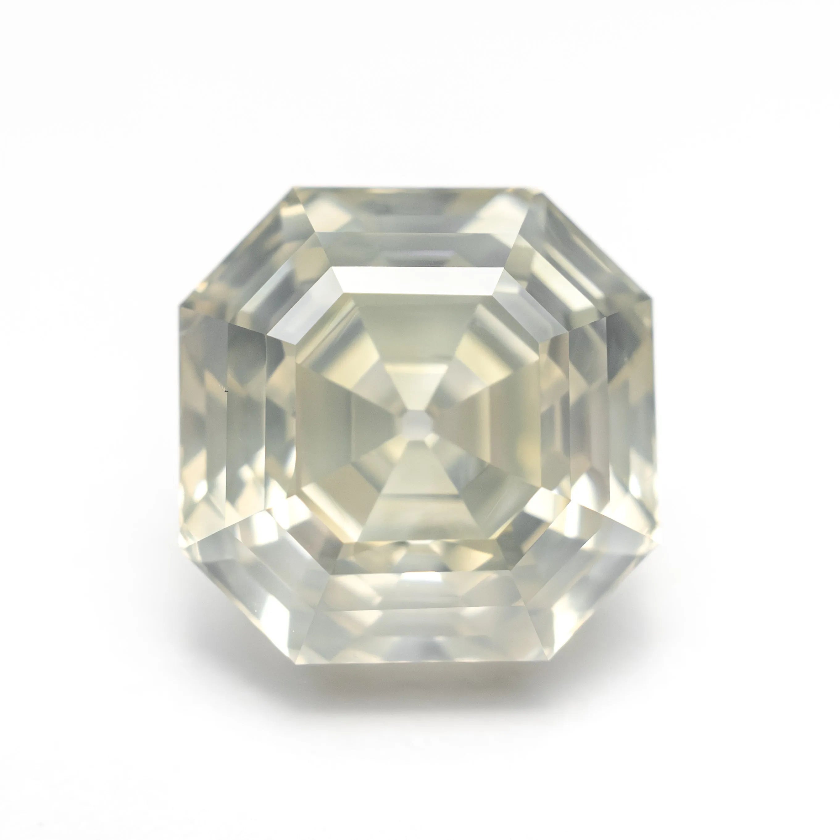 5.51ct 9.76x9.75x6.75mm GIA I1 Fancy Greyish Greenish Yellow Cut Corner Square Step Cut 28026-01