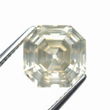 5.51ct 9.76x9.75x6.75mm GIA I1 Fancy Light Grey Green Yellow Cut Corner Square Step Cut 28026-01