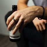 Men's Honeycomb Wedding Band on Hand