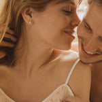 Petite 4-Stone Lab-Grown Diamond Stud Earrings on Ear