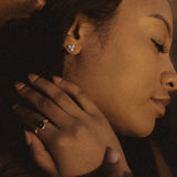 Large 3-Leaf Clover Lab Grown Diamond Stud Earrings-Honey Jewelry Co-Honey Jewelry Co