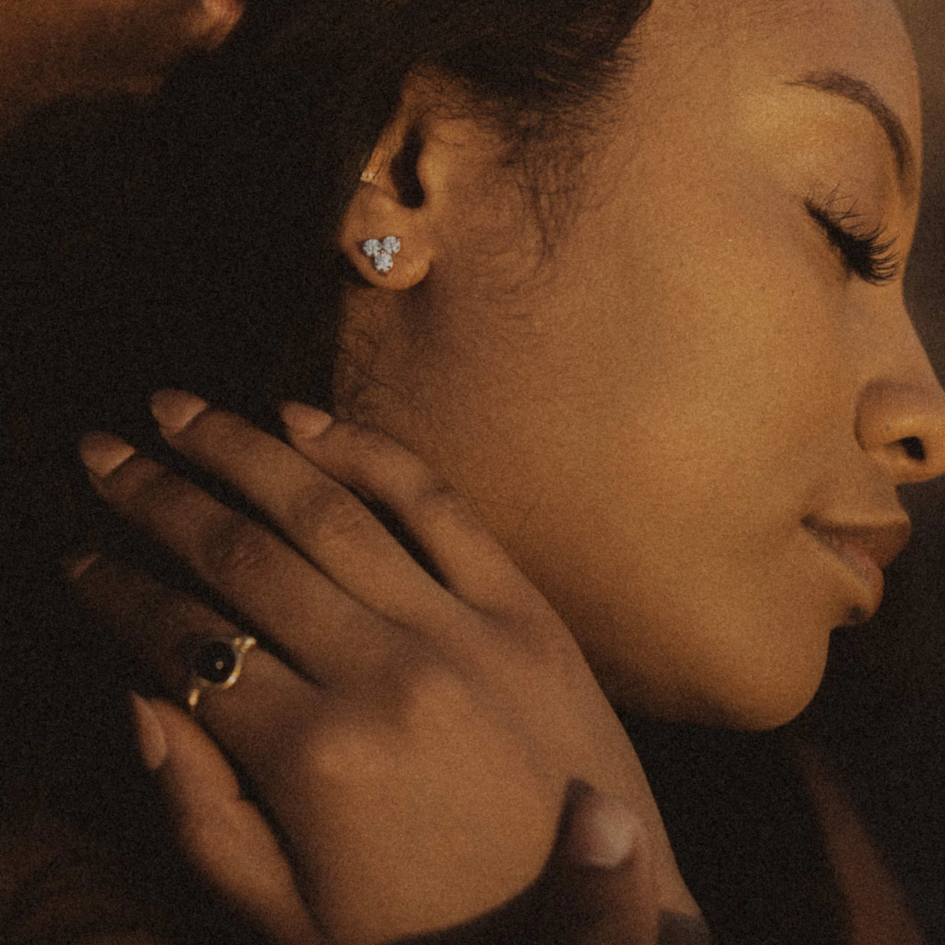 Large 3-Leaf Clover Lab Grown Diamond Stud Earrings-Honey Jewelry Co-Honey Jewelry Co