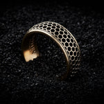 Men's Gold Wedding Band - Honeycomb