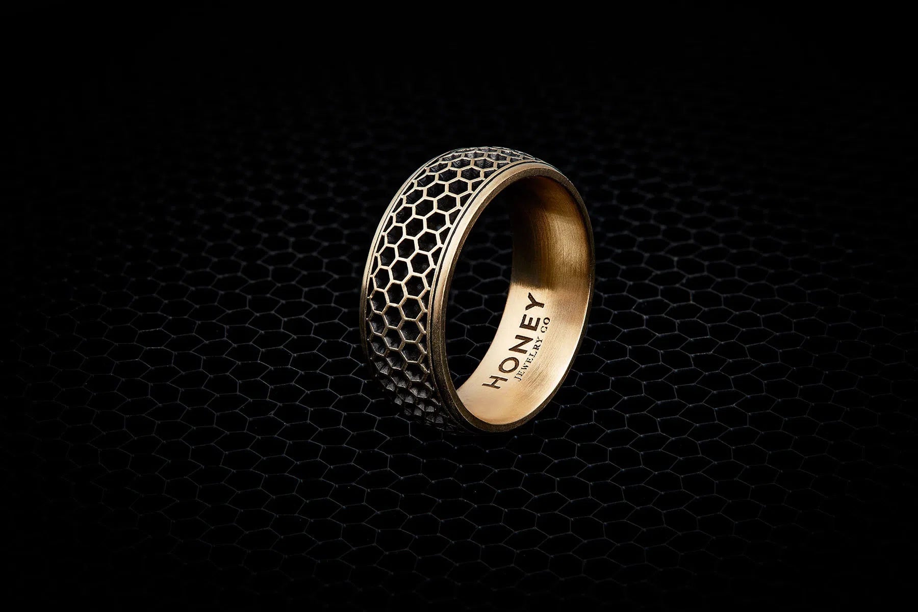 Men's Wedding Band - Honeycomb Pattern