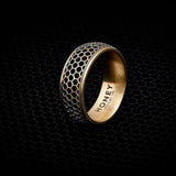 Men's Wedding Band - Honeycomb Pattern