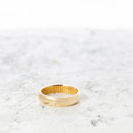 Men's Half Round Wedding Ring with Honeycomb Pattern