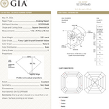 5.51ct 9.76x9.75x6.75mm GIA I1 Fancy Light Grey Green Yellow Cut Corner Square Step Cut 28026-01