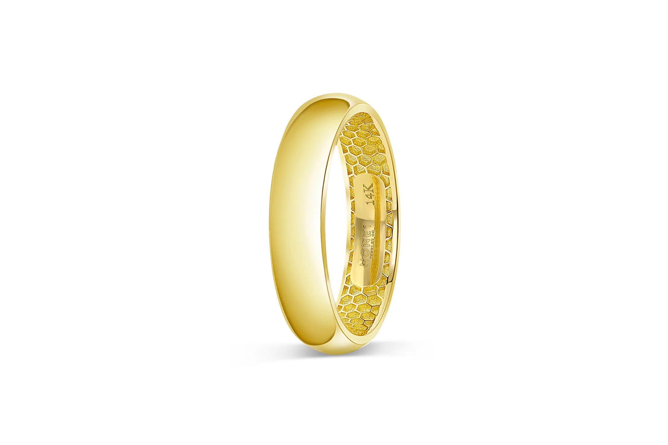 Men's Half Round Wedding Band - Gold 5mm