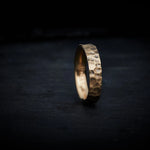 Men's Hammered Gold Wedding Band - 5mm
