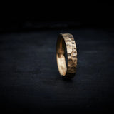 Men's Hammered Gold Wedding Band - 5mm