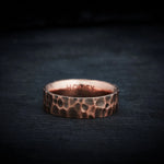 Men's Wedding Band - Hammered Gold
