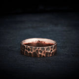 Men's Wedding Band - Hammered Gold