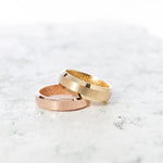 Men's Gold Wedding Band - Beveled Edge