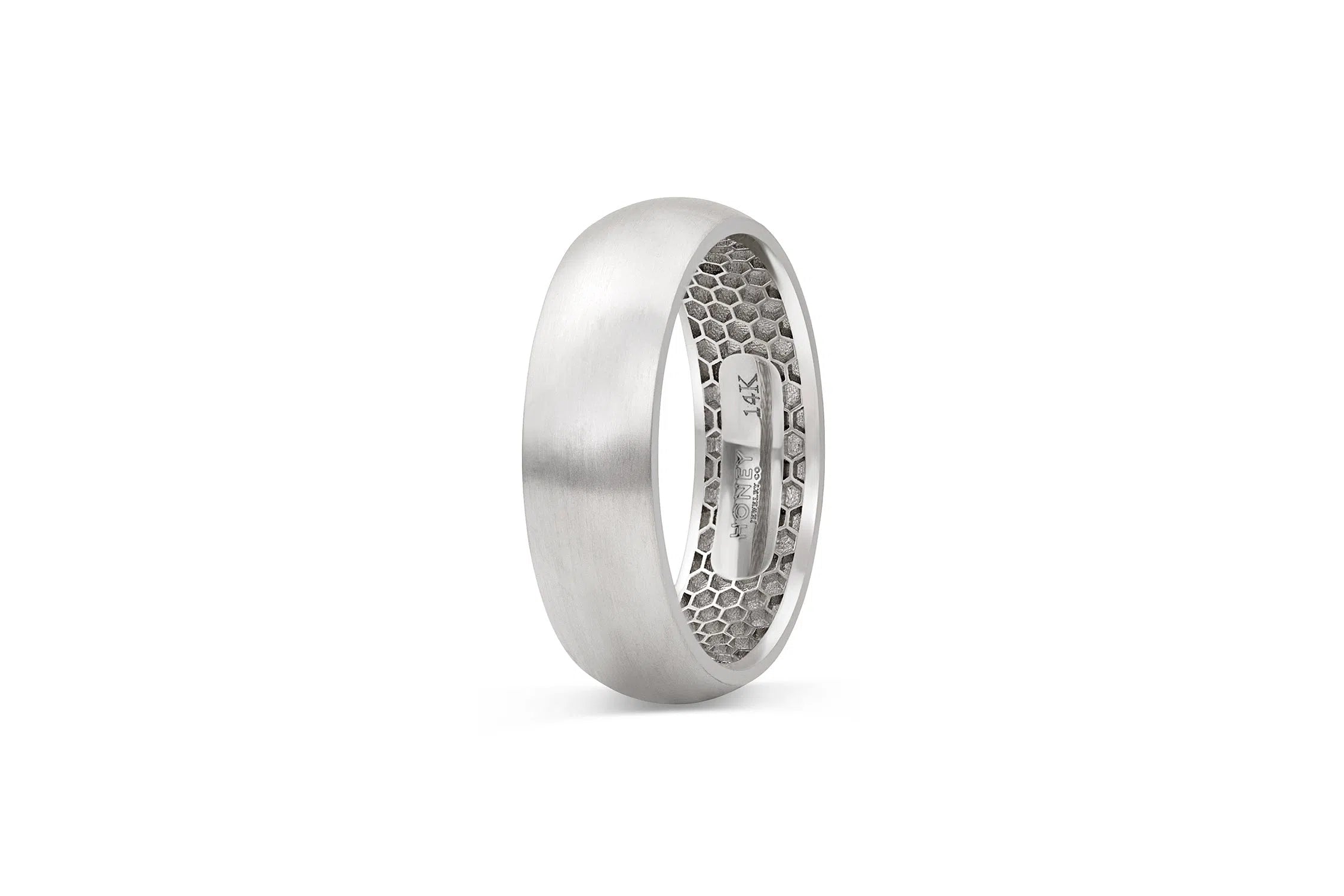 Men's White Gold Half Round Wedding Band