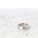 Half Round Wedding Band - Men's White Gold