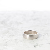 Half Round Wedding Band - Men's White Gold