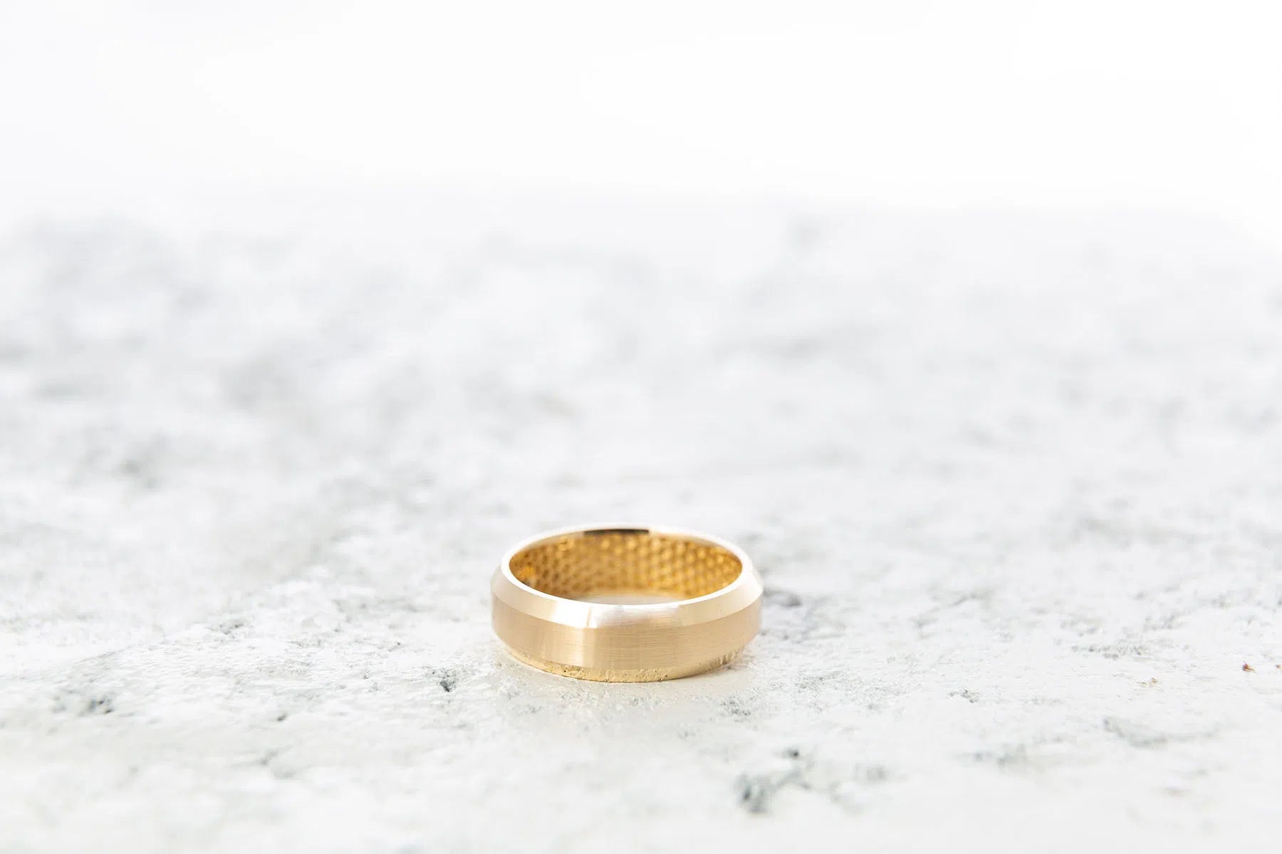 Men's Beveled Gold Wedding Band