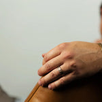 Hammered Gold Wedding Band on Hand