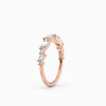 Offset Oval & Round Diamond Wedding Band