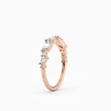 Offset Oval & Round Diamond Wedding Band