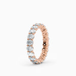 Vertical Oval Diamond Eternity Wedding Band