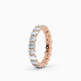 Vertical Oval Diamond Eternity Wedding Band
