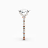 Sarah | Oval Solitaire Engagement Ring with Pave Band