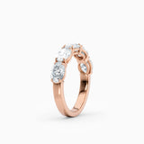 Oval Diamond Four Stone Wedding Band