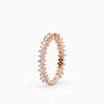 Three-Quarters, Two-Prong Round Diamond Wedding Band