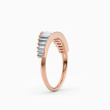 Descending Tiara Baguette Wedding Band