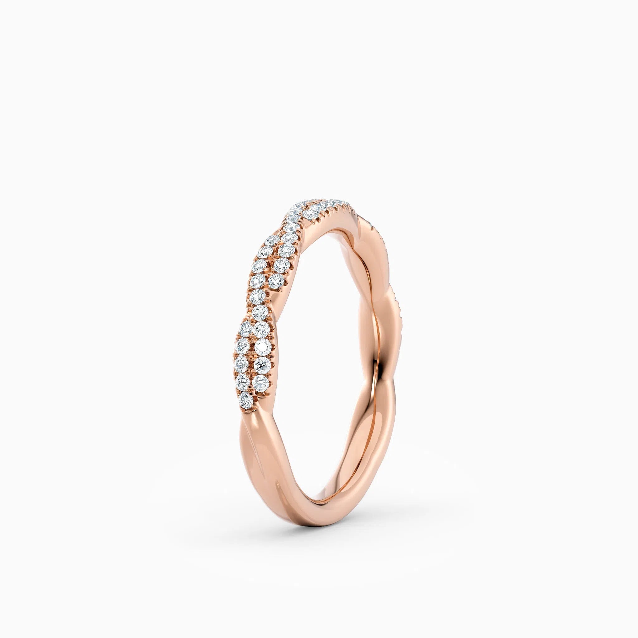 Twisted Diamond Wedding Band