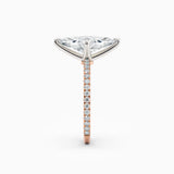 Sarah | Marquise Solitaire Engagement Ring with Pave Band