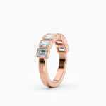 Seven Stone Bezel Set Emerald Cut Diamond Band