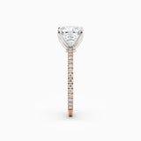 Sarah | Cushion Solitaire Engagement Ring with Pave Band