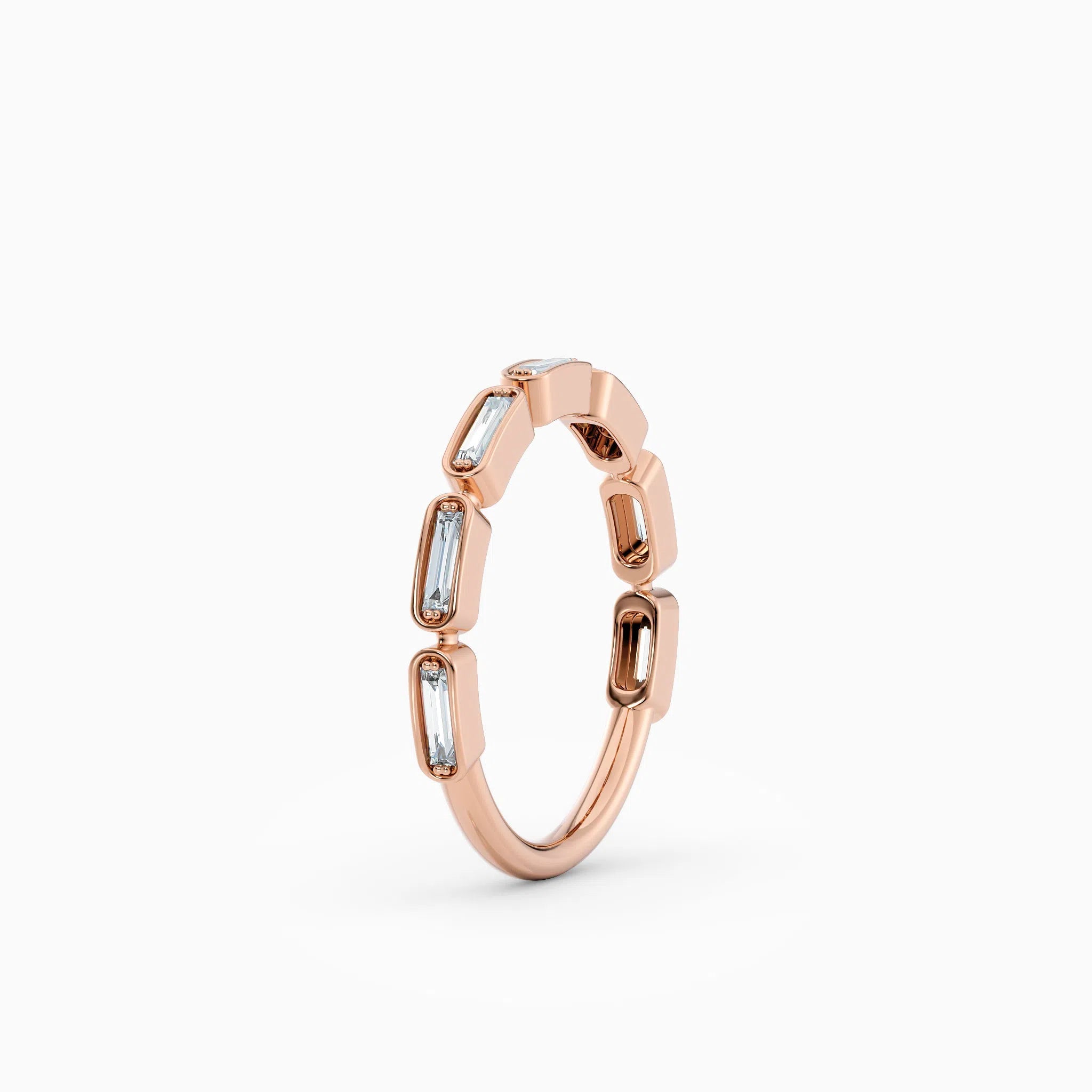 Bezel Set Baguette Diamond Wedding Band